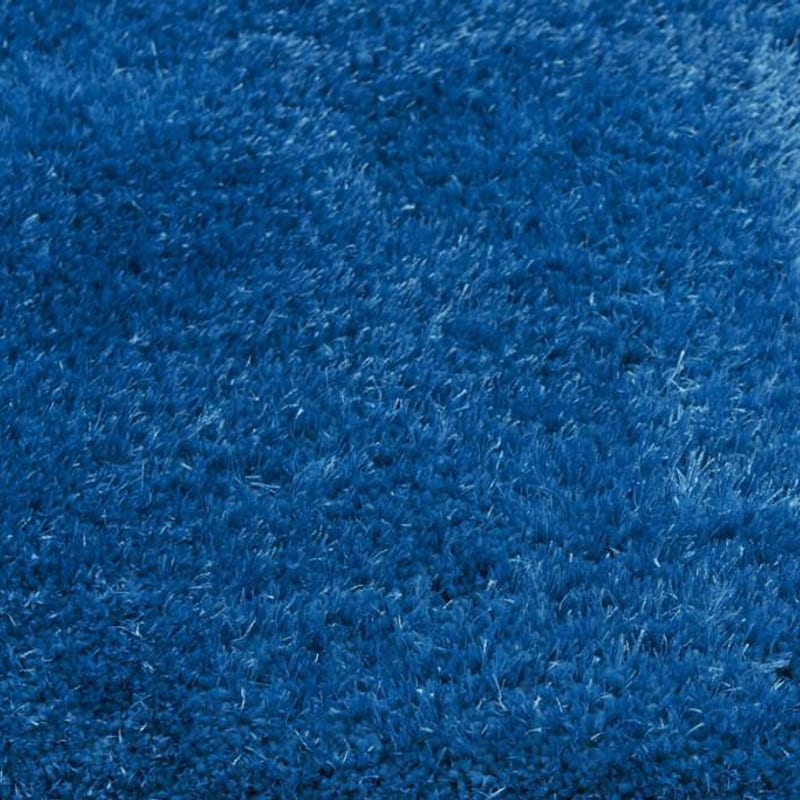 Ross 33 - Rond hoogpolig vloerkleed in blauwe kleursamenstelling