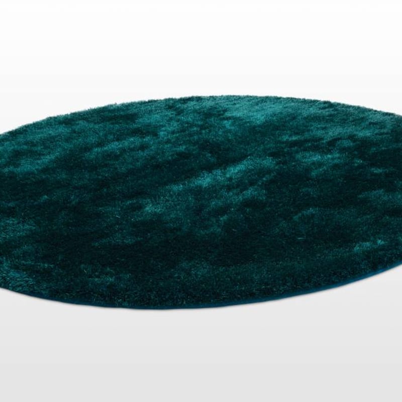 Ross 34 - Rond vloerkleed in petrol kleursamenstelling