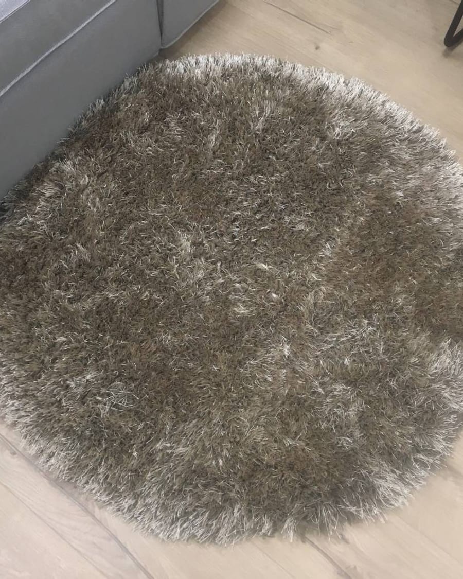Chester 15 - Rond hoogpolig vloerkleed in beige/bruin