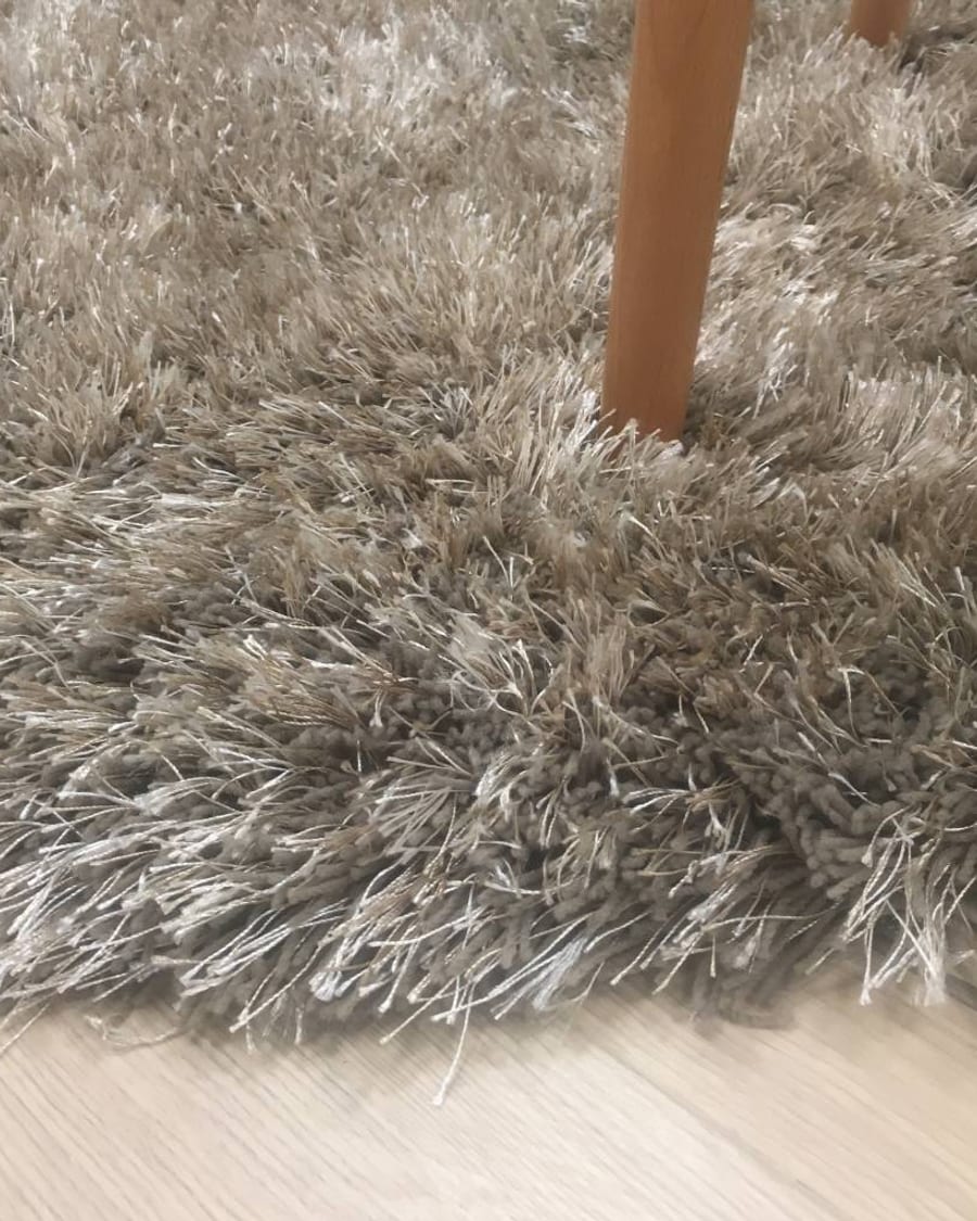 Chester 15 - Rond hoogpolig vloerkleed in beige/bruin