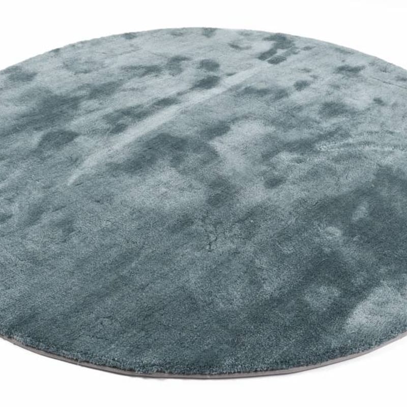 Sandro 32 - Rond hoogpolig vloerkleed in Faded Green