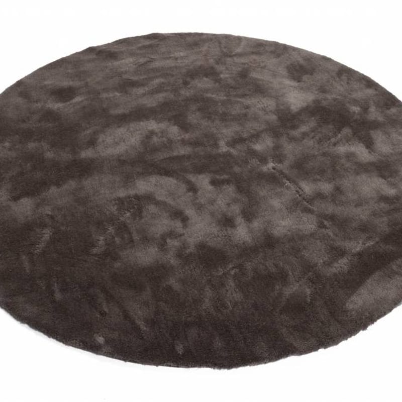 Sandro 23 - Rond hoogpolig vloerkleed in Wolf Grey
