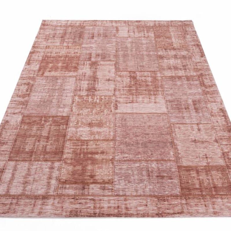 Enzo 44 - Vintage patchwork vloerkleed in Oudroze