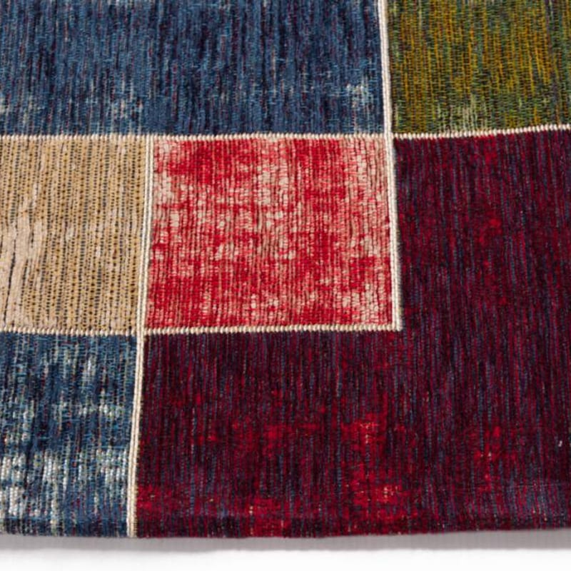 Gaia 45 - Vintage vloerkleed in Rood en Multi kleuren