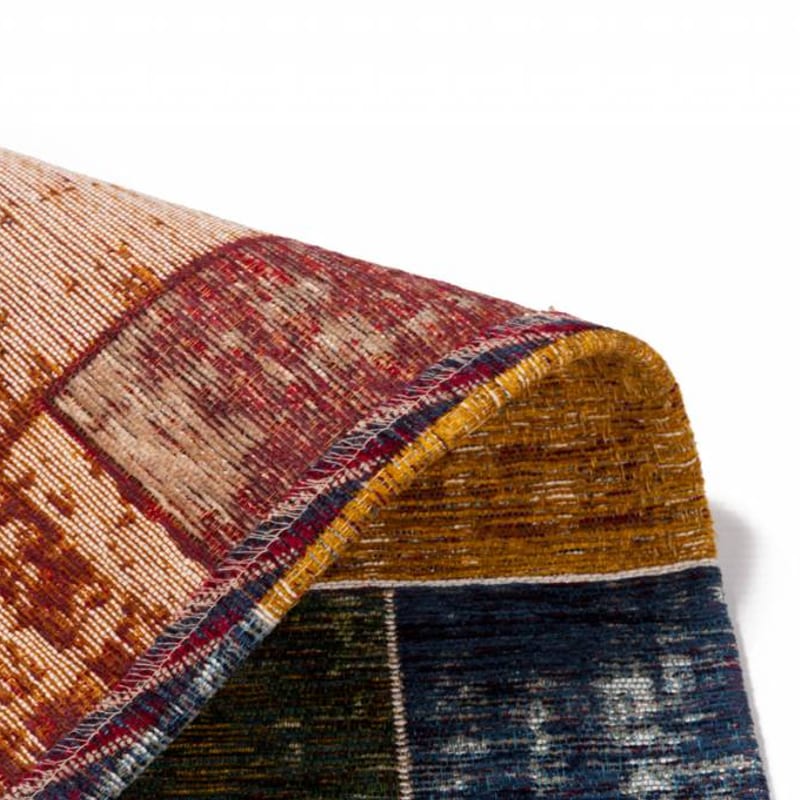 Gaia 45 - Vintage vloerkleed in Rood en Multi kleuren