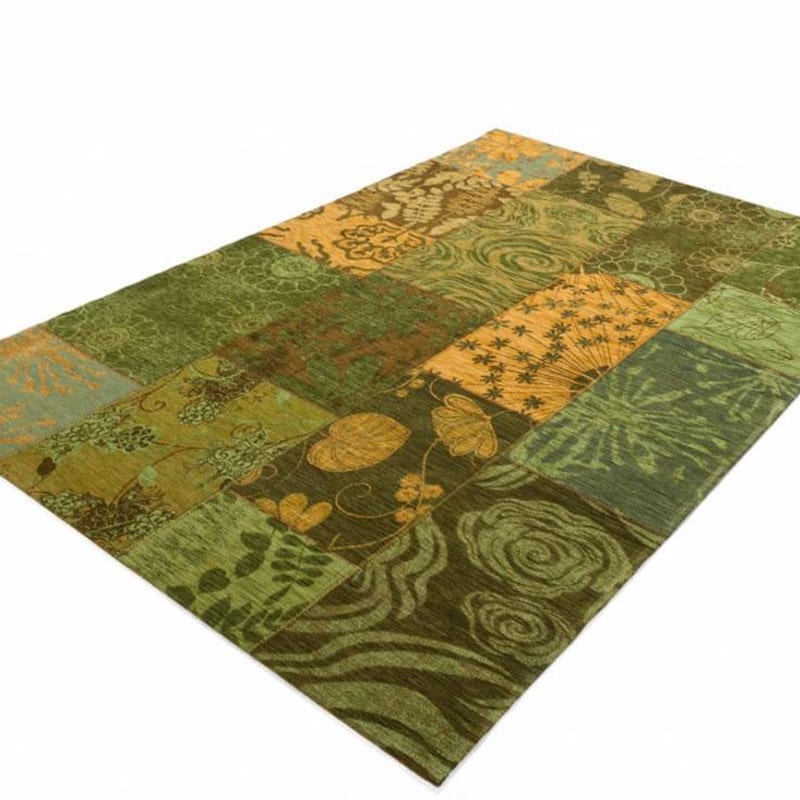Chatel 54 - Patchwork vloerkleed met prachtig bloemendessin in het groen