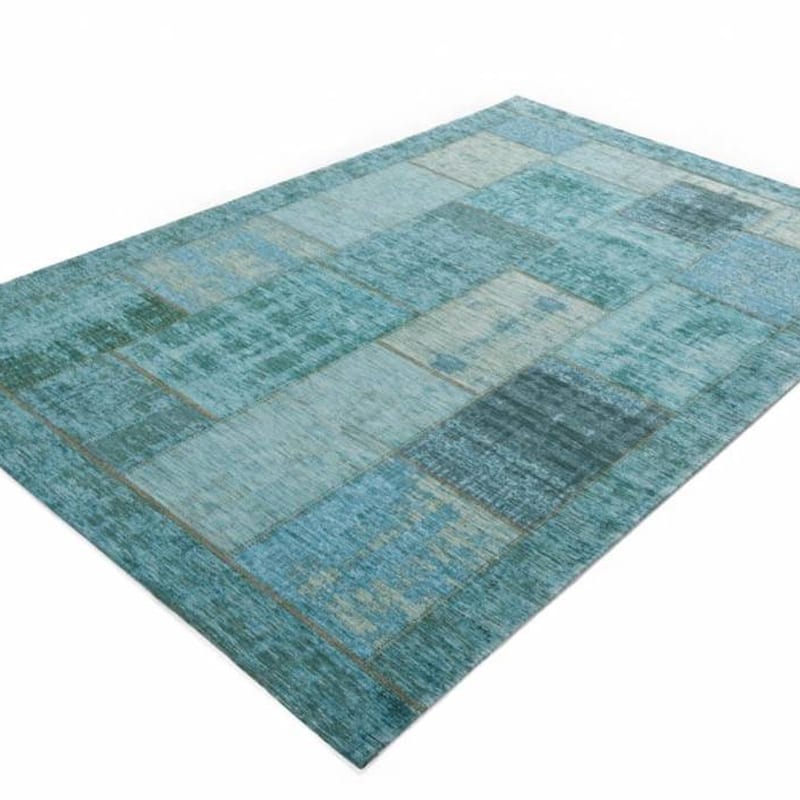 Enzo 33 - Prachtig vintage vloerkleed met Turquoise garen
