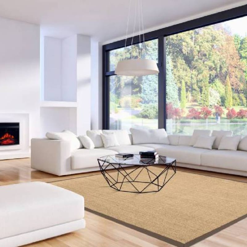 Premium 13 - Prachtig sisal vloerkleed in Beige met Taupe band