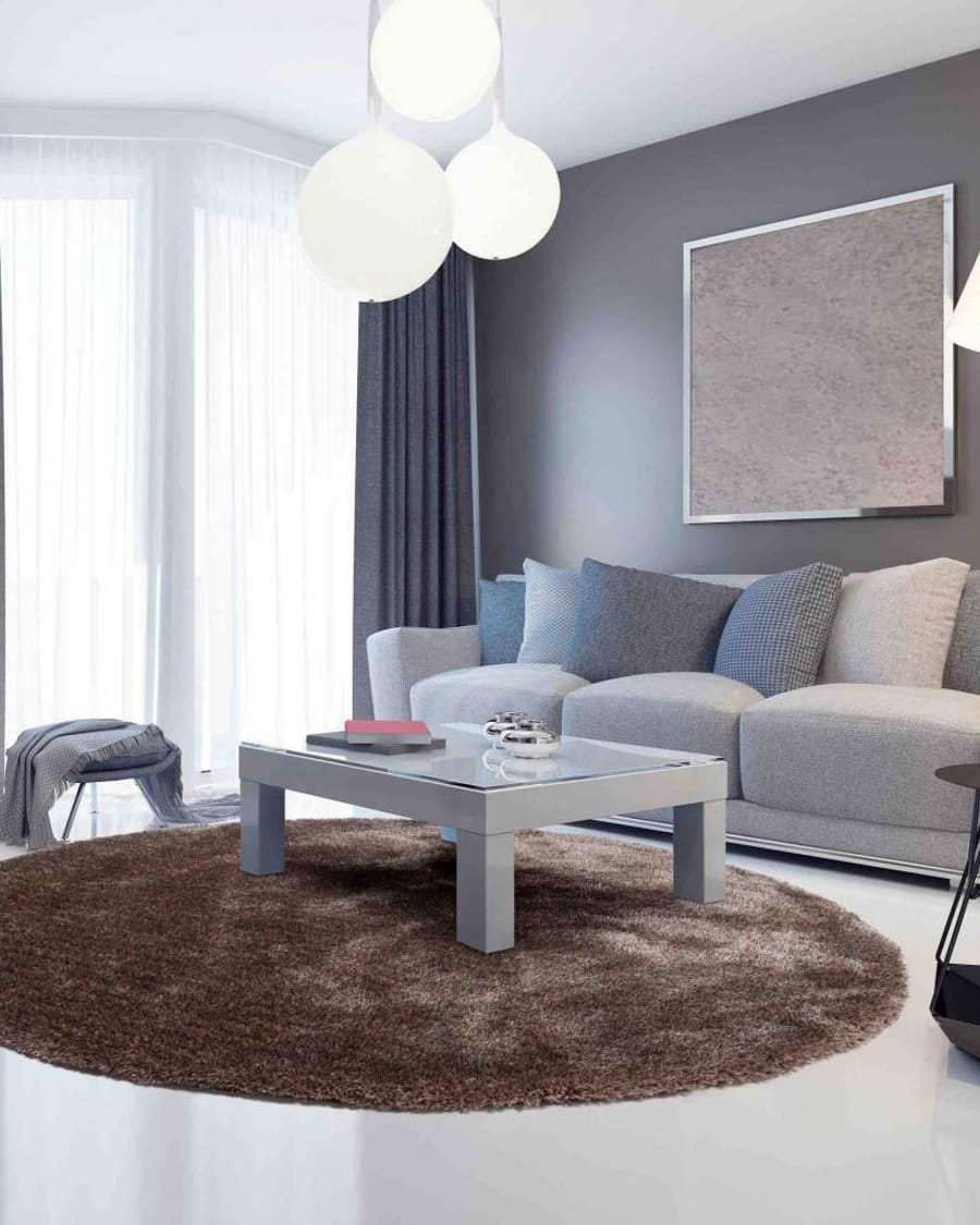 Ross 16 - Rond vloerkleed in beige/grijs