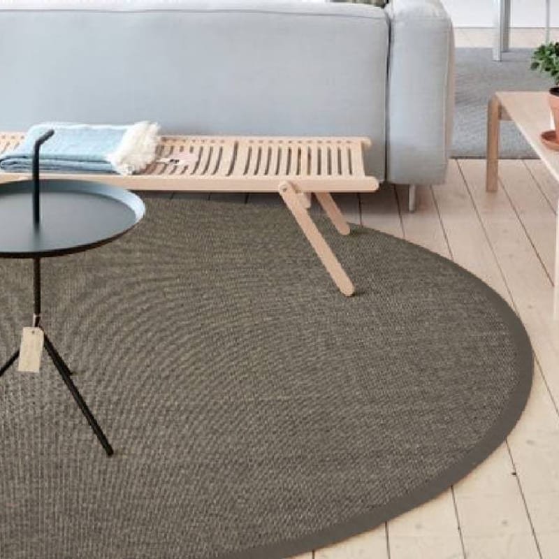 Premium 24 - Rond sisal vloerkleed met fijn geweven structuur in donkergrijs