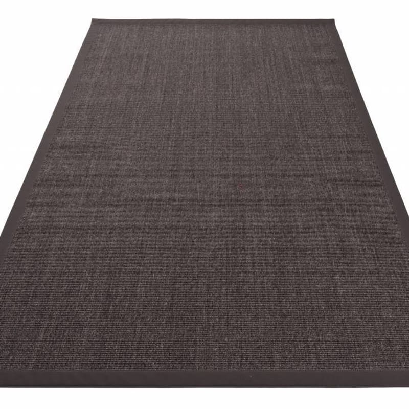 Premium 24 - Sisal vloerkleed in Antraciet met Donkergrijze band.