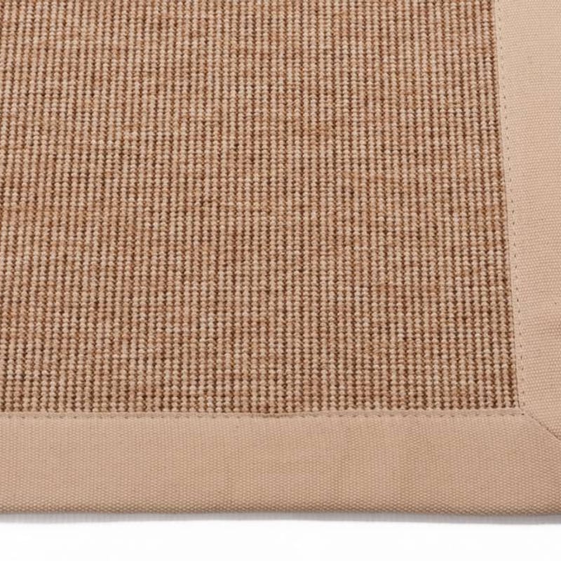 Sisal Outdoor 13 - Sisal vloerkleed voor buiten in beige met crème band