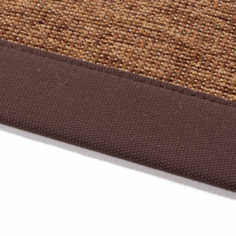 Sisal Outdoor 18 - Sisal vloerkleed voor buiten in donkerbruin met bruine band