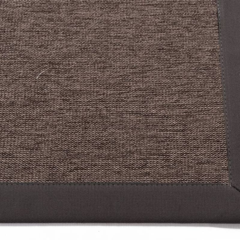 Sisal Outdoor 23 - Sisal vloerkleed voor buiten in antraciet/bruin met donkergrijze band
