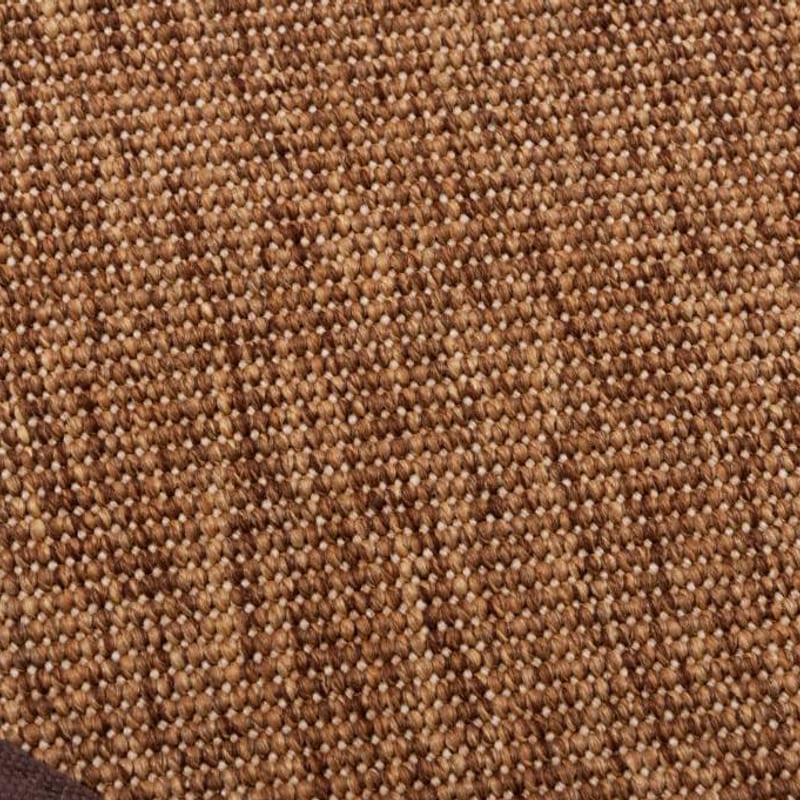 Sisal Outdoor 18 - Rond sisal vloerkleed voor buiten in donkerbruin met bruine band