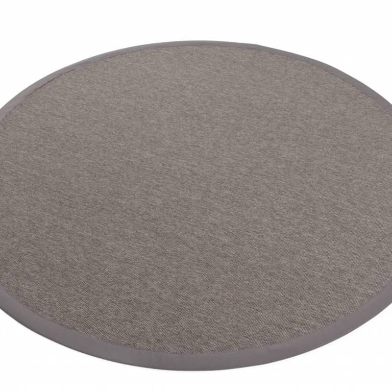 Sisal Outdoor 21 - Rond sisal vloerkleed voor buiten in lichtgrijs met lichtgrijze band