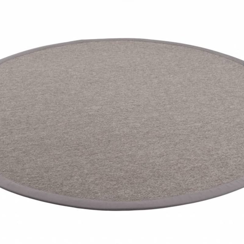 Sisal Outdoor 21 - Rond sisal vloerkleed voor buiten in lichtgrijs met lichtgrijze band