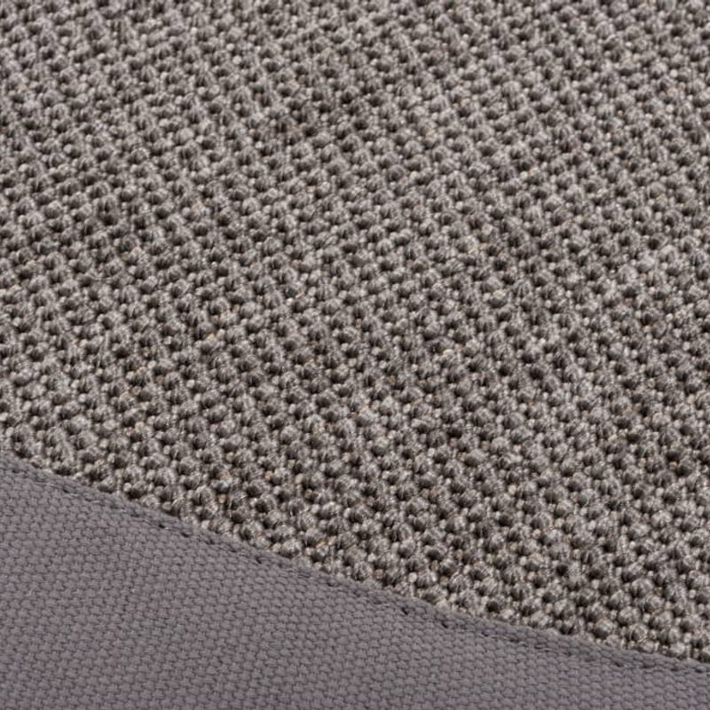 Sisal Outdoor 21 - Rond sisal vloerkleed voor buiten in lichtgrijs met lichtgrijze band