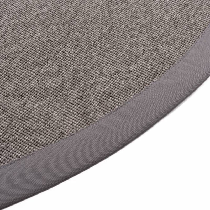 Sisal Outdoor 21 - Rond sisal vloerkleed voor buiten in lichtgrijs met lichtgrijze band