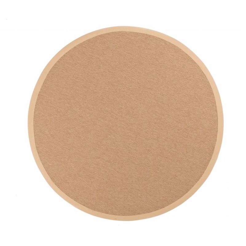 Sisal Outdoor 13 - Rond sisal vloerkleed voor buiten in beige met crème band