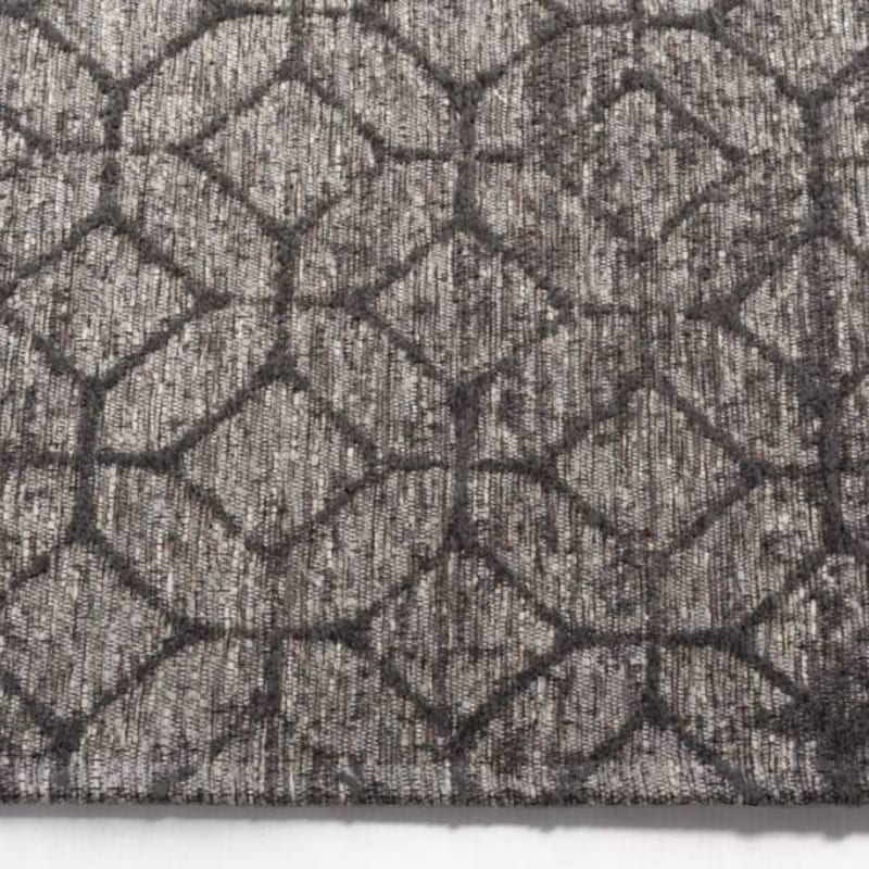 Noma 22 - Uniek geometrisch vloerkleed in steengrijs met zachtgrijze lijnen
