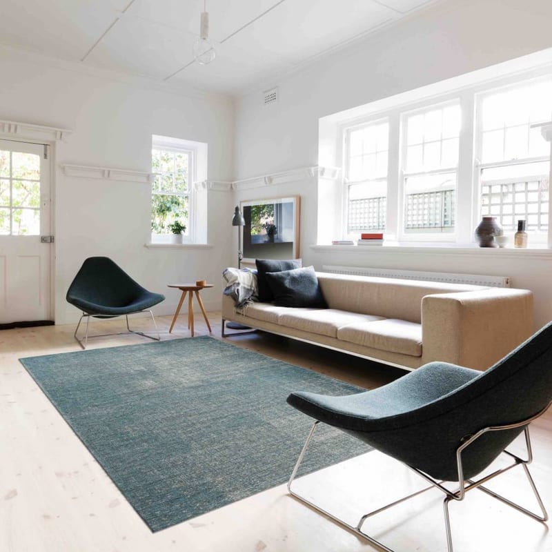 Mace 30 - Vintage vloerkleed in Turquoise kleurstelling