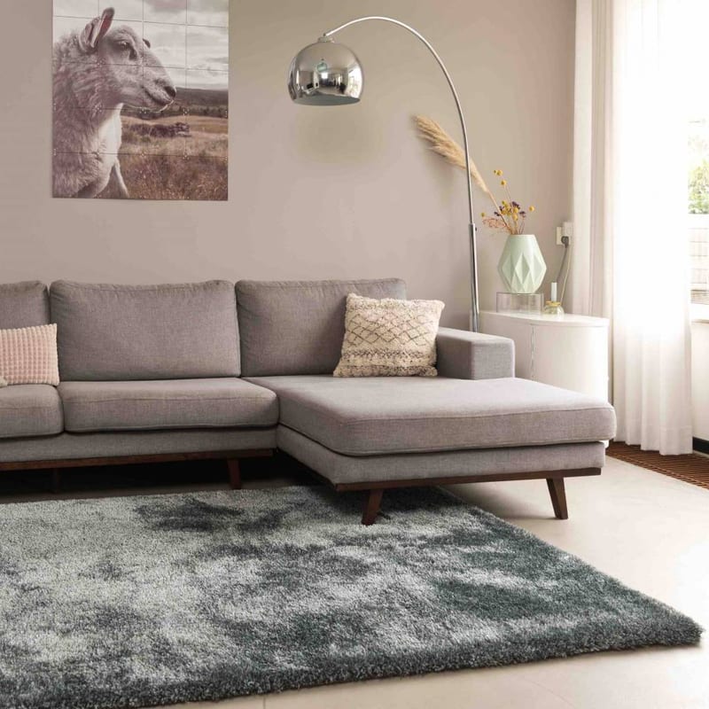 Ross 31- prachtig hoogpolig vloerkleed in lichtgrijs/blauwe kleurstelling