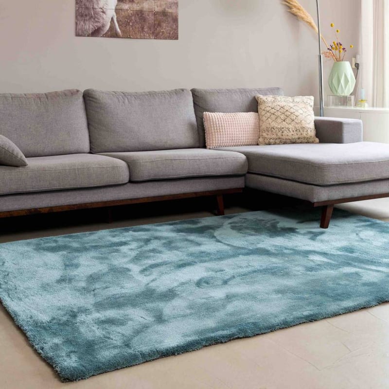 Sandro 32 - Hoogpolig vloerkleed in Faded Green