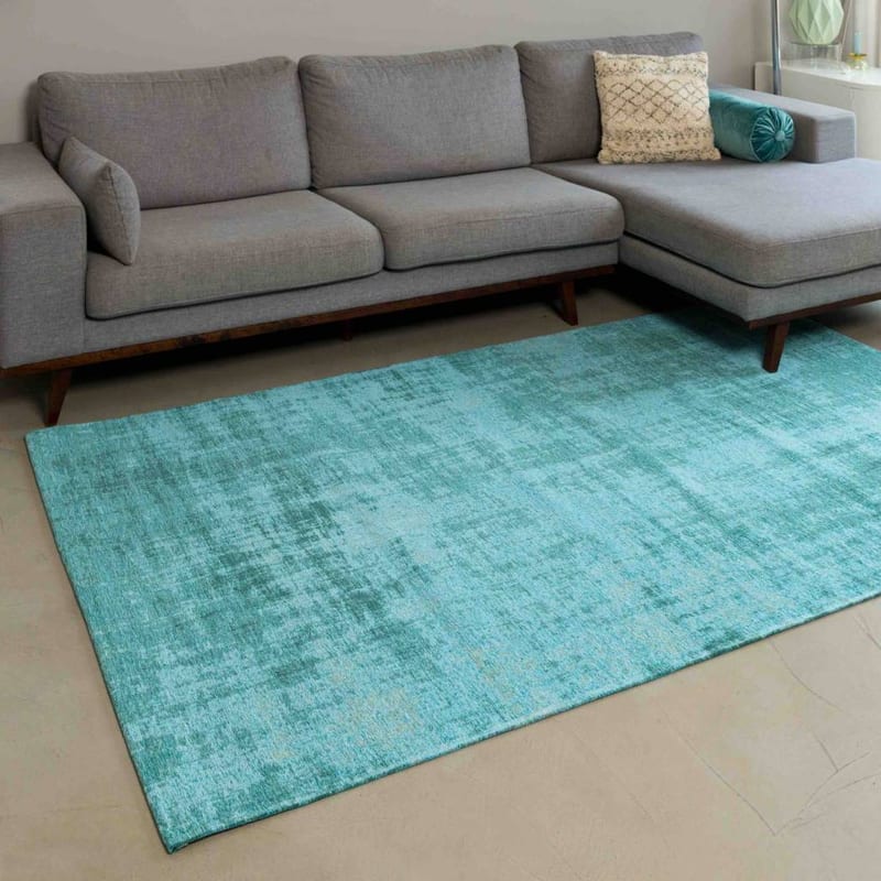 Réal 33 - Prachtig vintage vloerkleed in Turquoise kleursamenstelling