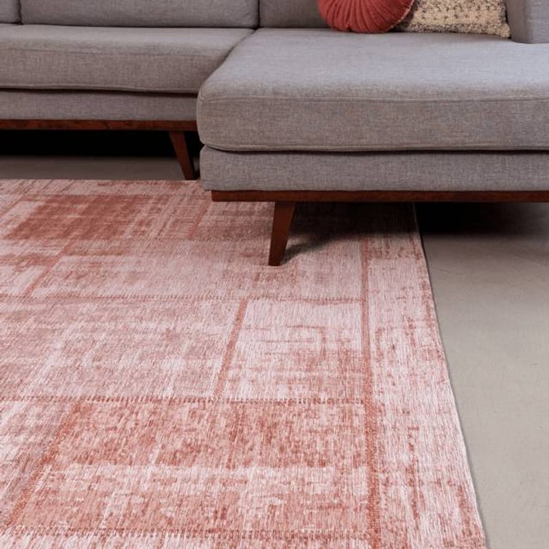 Enzo 44 - Vintage patchwork vloerkleed in Oudroze