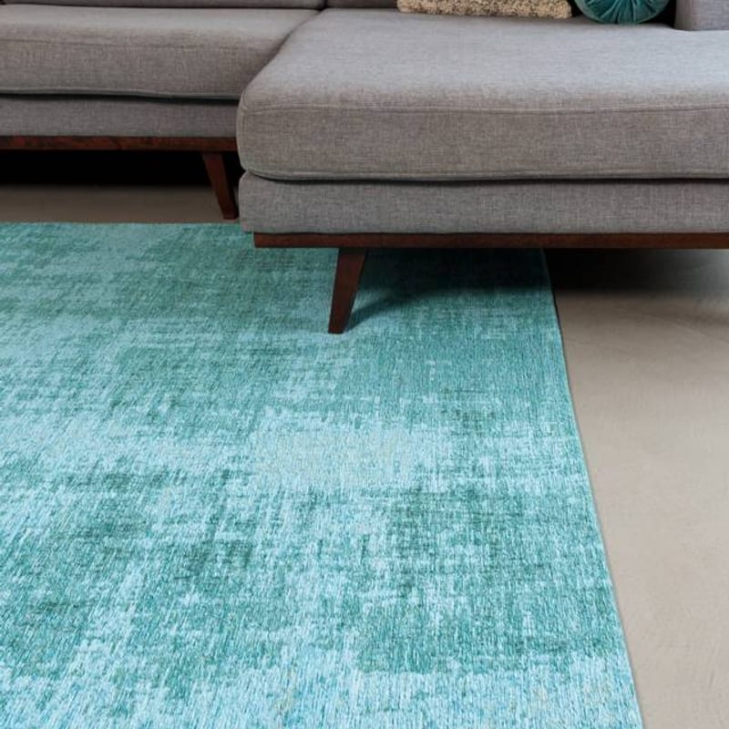 Réal 33 - Prachtig vintage vloerkleed in Turquoise kleursamenstelling