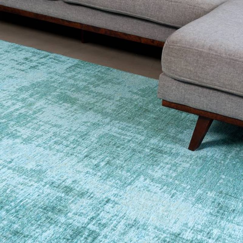 Réal 33 - Prachtig vintage vloerkleed in Turquoise kleursamenstelling