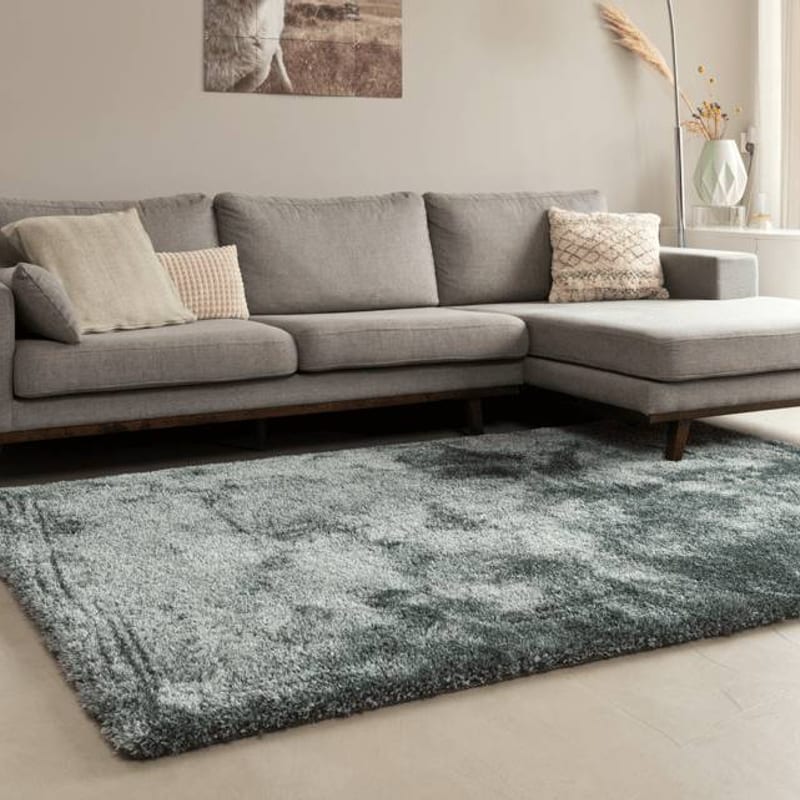 Ross 31- prachtig hoogpolig vloerkleed in lichtgrijs/blauwe kleurstelling