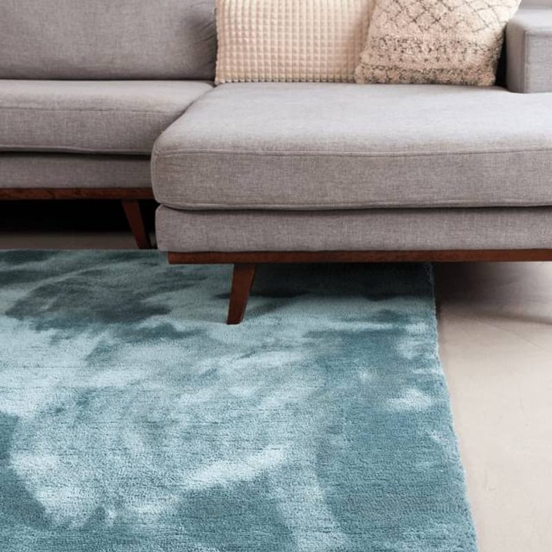 Sandro 32 - Hoogpolig vloerkleed in Faded Green
