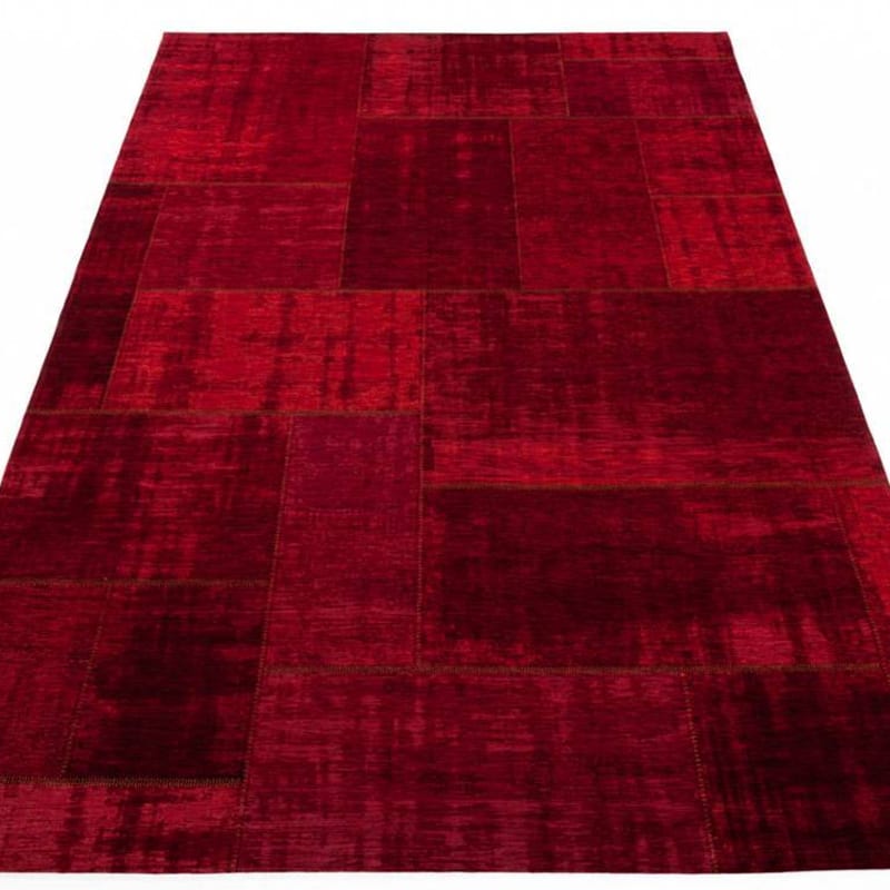 Pognum 45 - Uniek vintage vloerkleed in rode kleurstelling