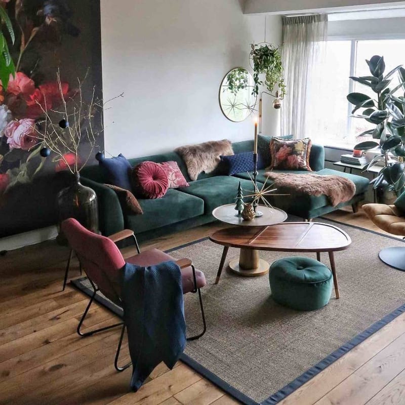 Premium 16 - Prachtig sisal vloerkleed in Naturel met Donkerblauwe band