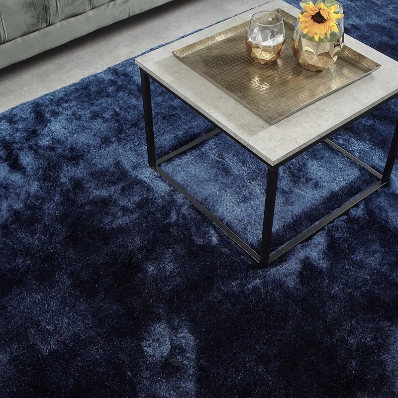 Reef 35 - Hoogpolig vloerkleed in diepe Blauw tinten