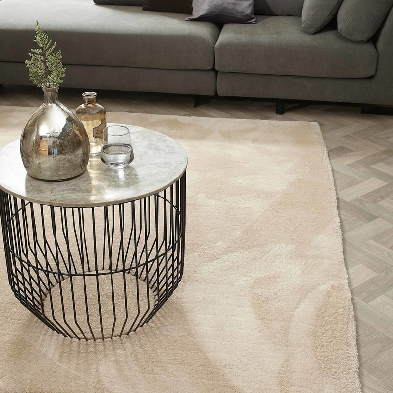 Sandro 11 - Hoogpolig vloerkleed in Ivory White