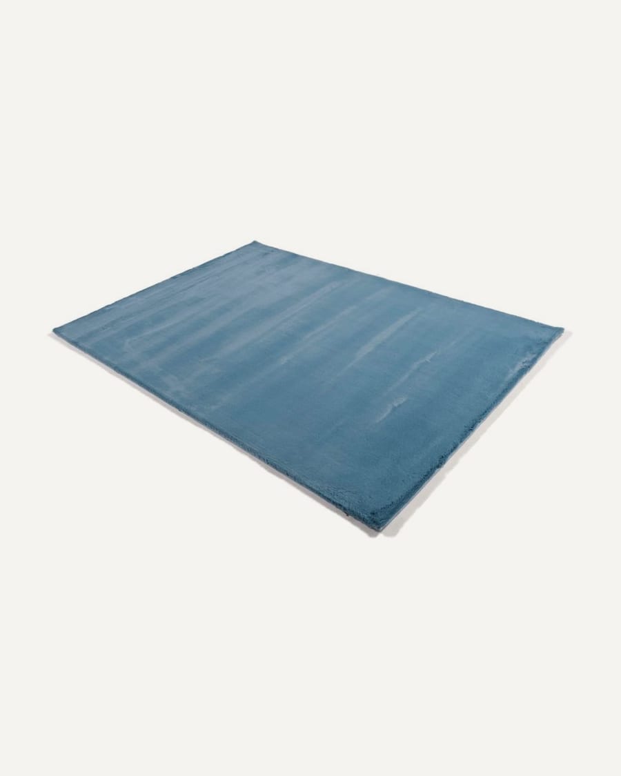 Fay 33 - zacht hoogpolig vloerkleed in azuurblauw-
