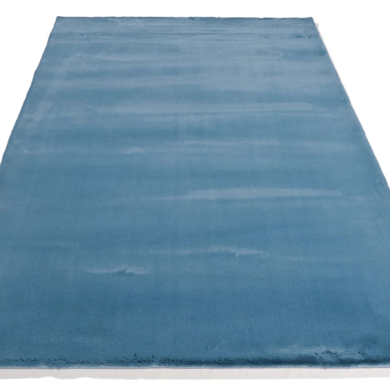 Fay 33 - zacht hoogpolig vloerkleed in azuurblauw-