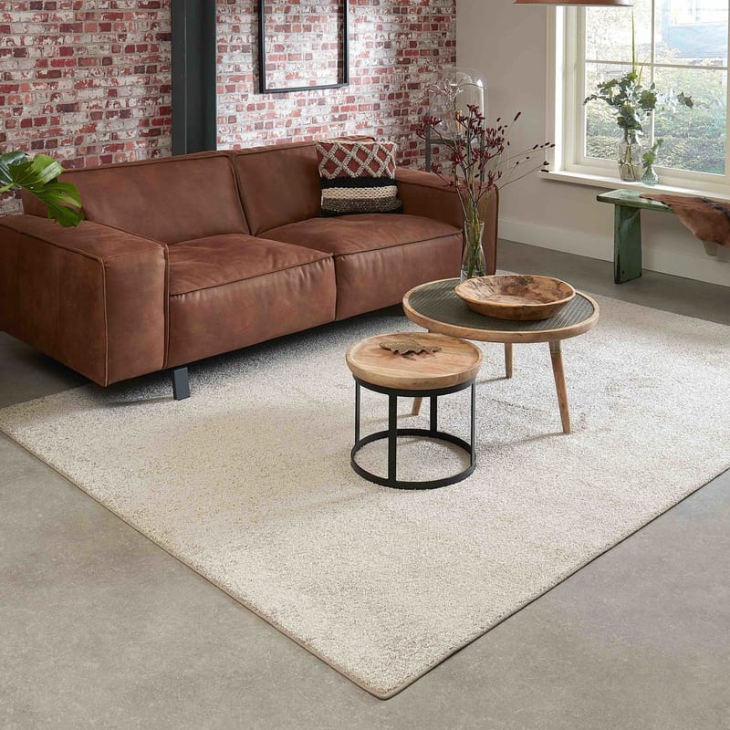 Tore 15 - IJzersterk vloerkleed in Beige kleursamenstelling