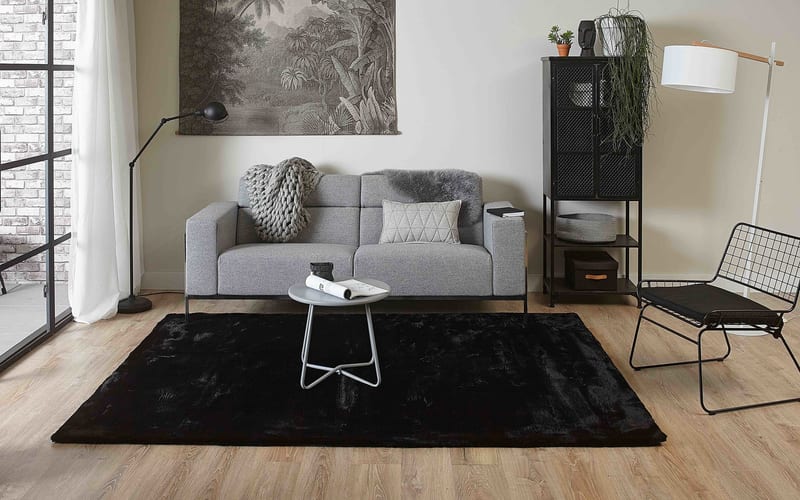 Fay Soft Black - Zacht vloerkleed    
