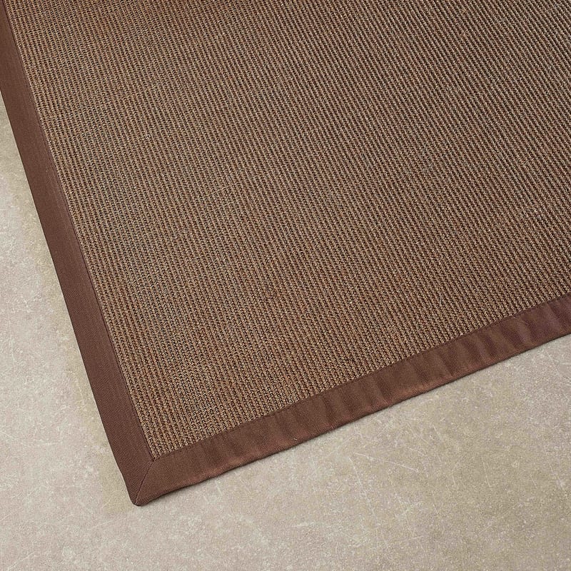 Premium 18 - Prachtig donkerbruin sisal vloerkleed met bijpassende band afwerking
