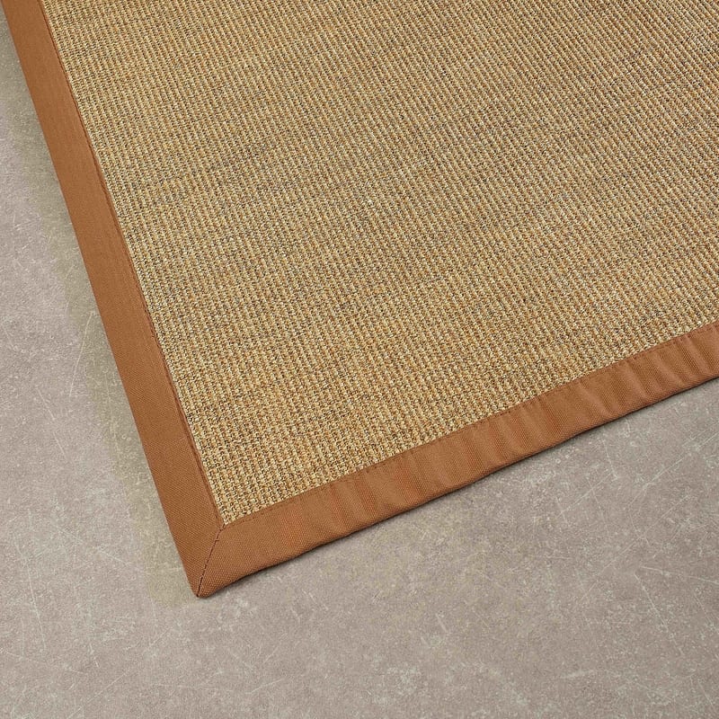 Premium 15 - Prachtig sisal vloerkleed in het Oranje/Bruin met bijpassende band