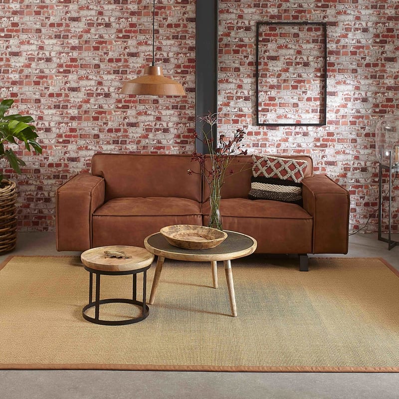 Premium 15 - Prachtig sisal vloerkleed in het Oranje/Bruin met bijpassende band