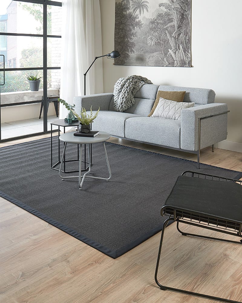 Floorpassion Premium 25 - Sisal vloerkleed zwart