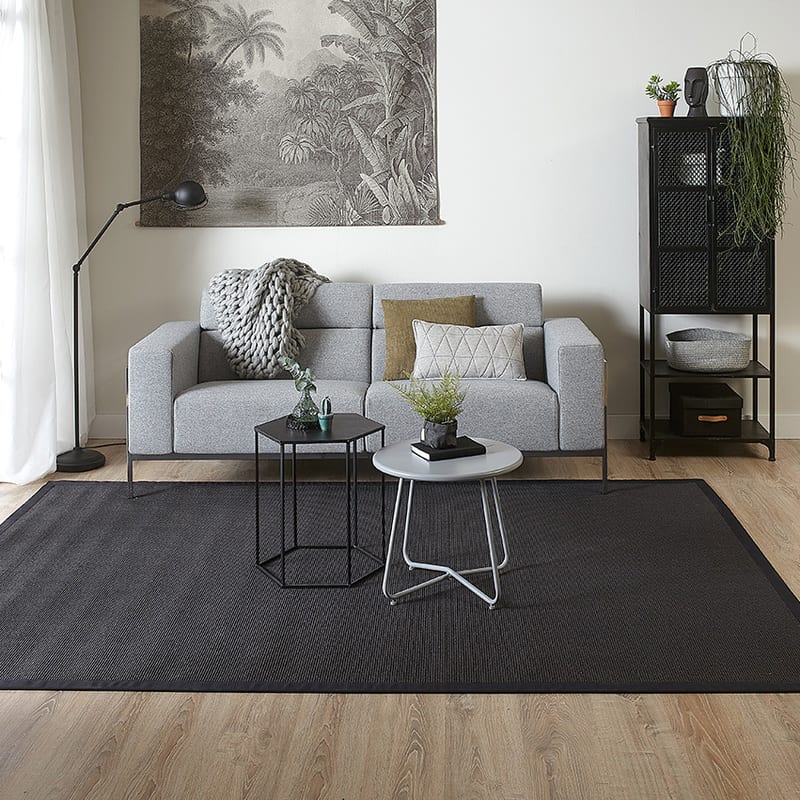Premium 25 - Sisal vloerkleed in zwarte kleurstelling