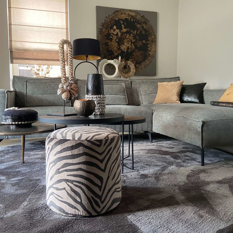 Sandro 23 - Rond hoogpolig vloerkleed in Wolf Grey