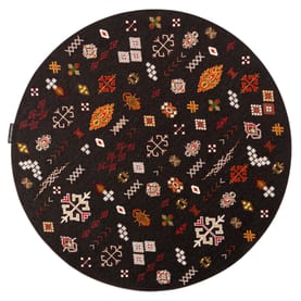 Fred van Leer Bolivian Etis Black 25 - Rond Vloerkleed Floorpassion X Fred Fred van Leer Bolivian Etis Black 25 - Rond Vloerkleed Floorpassion X Fred