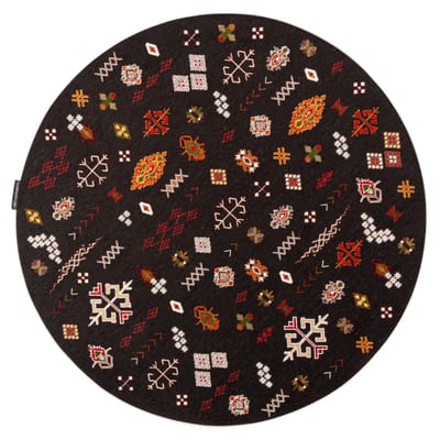 Fred van Leer Bolivian Etis Black 25 - Rond Vloerkleed Floorpassion X Fred